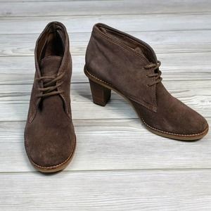 J.Jill Brown Suede Lace Up Booties SZ 7.5